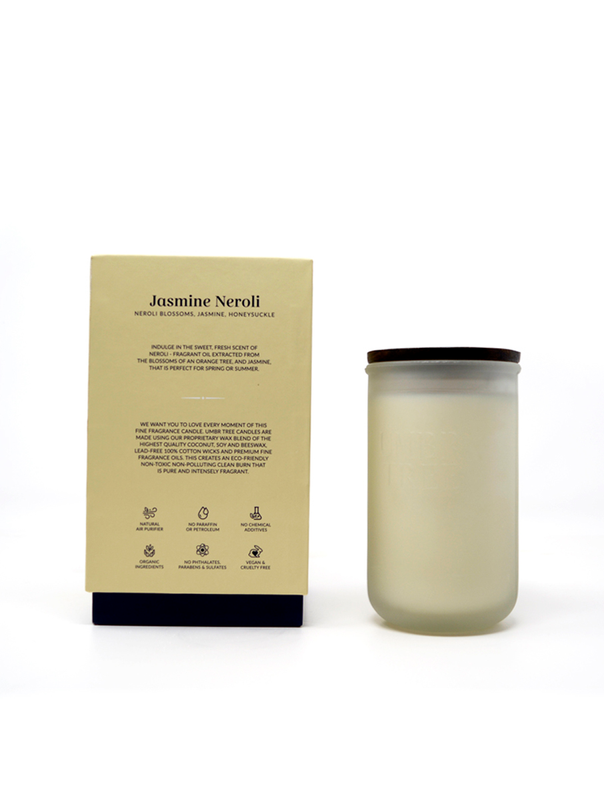 Jasmine Neroli Fine Fragrance Candle, Natural Air Purifier, Toxin Free, 350g, 70hrs